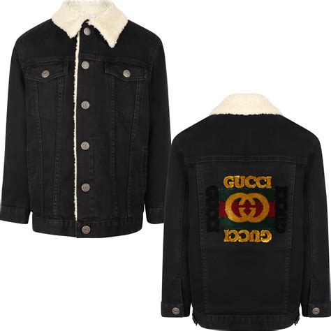 jean jacket with sherpa collar gucci
